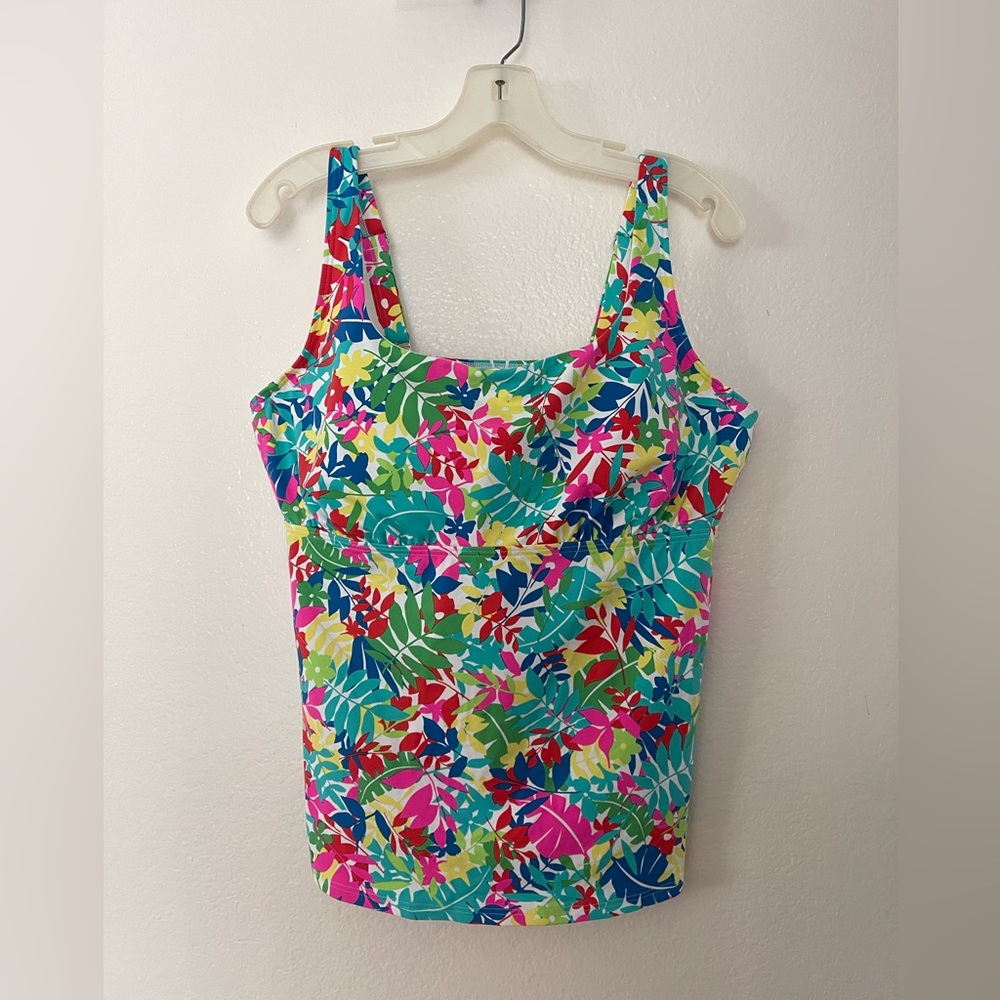 Lands End Women's 16DDD Chlorine Resistant Square Neck Underwire Tankini